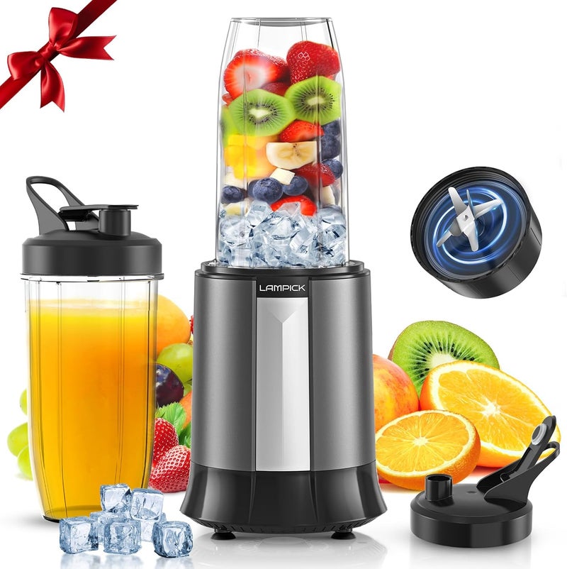 LAMPICK Smoothie Blender, 1300W Personal Blender for Smoothies, Shakes and Nutrient Extractions with 2pcs BPA-Free 27oz Portable To-Go Bottles - Image 1